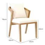 Kursi Makan Modern Minimalis Carrie Kayu Jati