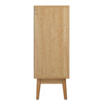 Buffet Minimalis Kayu Jati Kombinasi Rotan