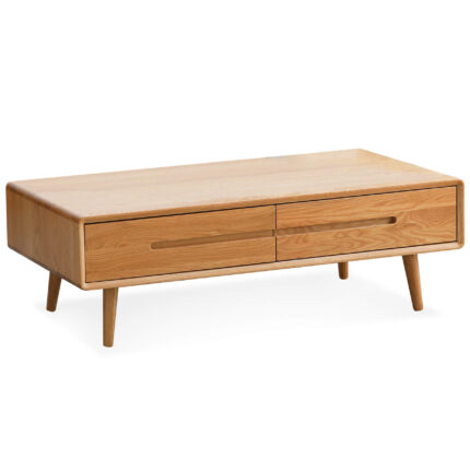 Coffee Table Minimalis 2 Laci Kayu Jati
