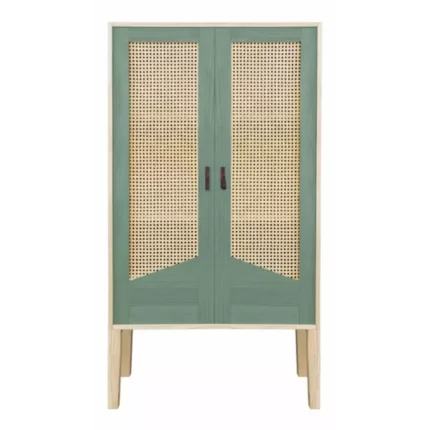 Lemari Retro 2 Pintu Rotan Warna Pastel