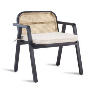 Armchair Retro Kayu Jati Kombinasi Sandaran Rotan