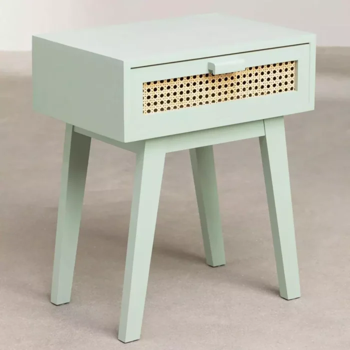 Bedside Retro 1 Laci Rotan Warna Pastel