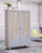 Lemari Retro 2 Pintu Rotan Warna Pastel