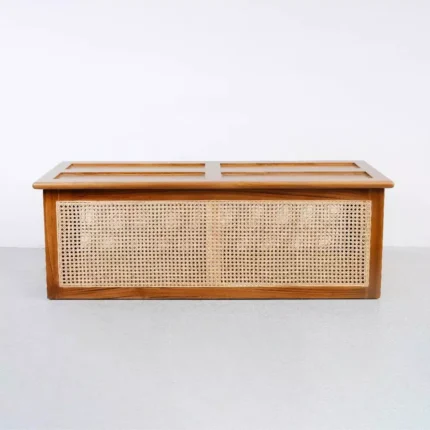 Tempat Penyimpanan Jati Jepara Kombinasi Rotan