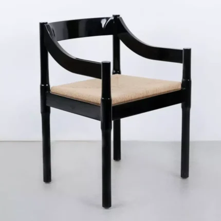 Kursi Makan Jati Retro Finishing Hitam Gloss