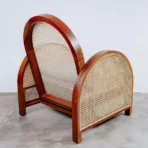 Armchair Jati Vintage Retro Kombinasi Anyaman Rotan