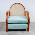 Armchair Jati Vintage Retro Kombinasi Anyaman Rotan