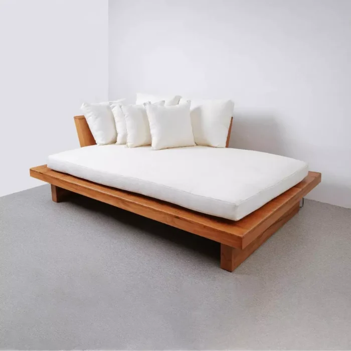 Daybed Jati Minimalis Kain Fabric