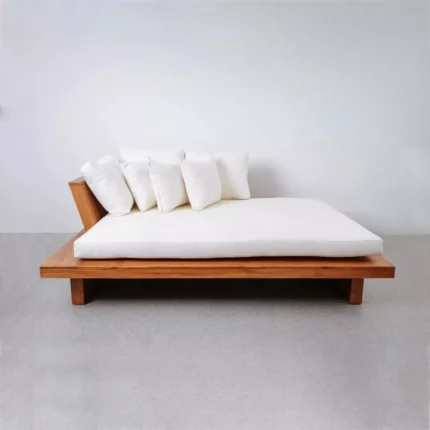 Daybed Jati Minimalis Kain Fabric