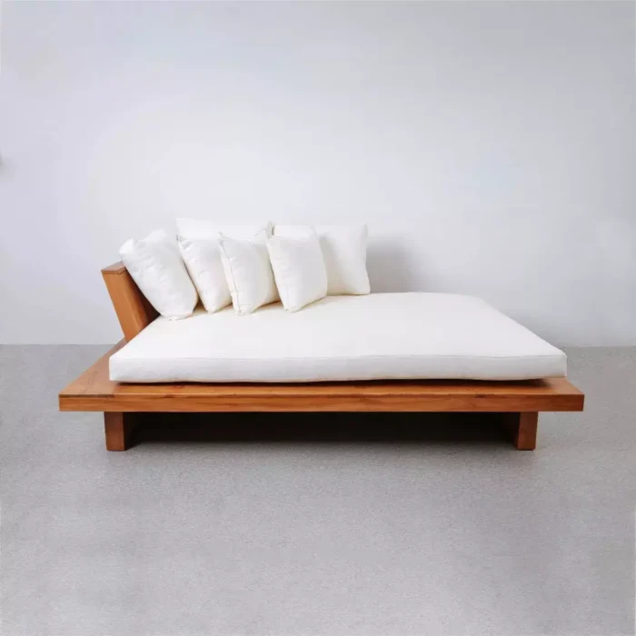 Daybed Jati Minimalis Kain Fabric