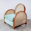 Armchair Jati Vintage Retro Kombinasi Anyaman Rotan