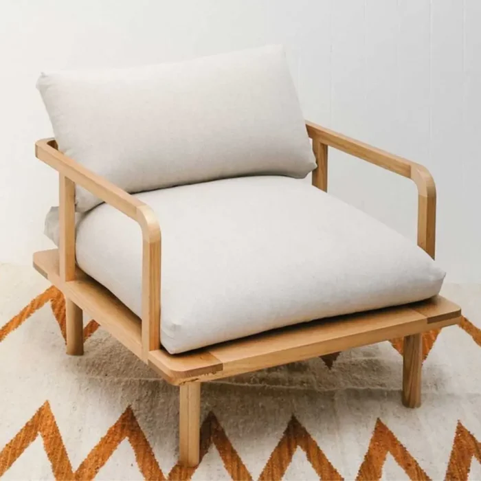 Sofa Tamu Retro Minimalis Kayu Jati 1 Seater