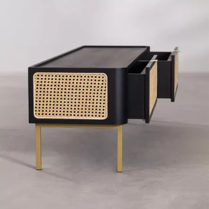 Meja Tv Model Retro 2 Laci Rotan