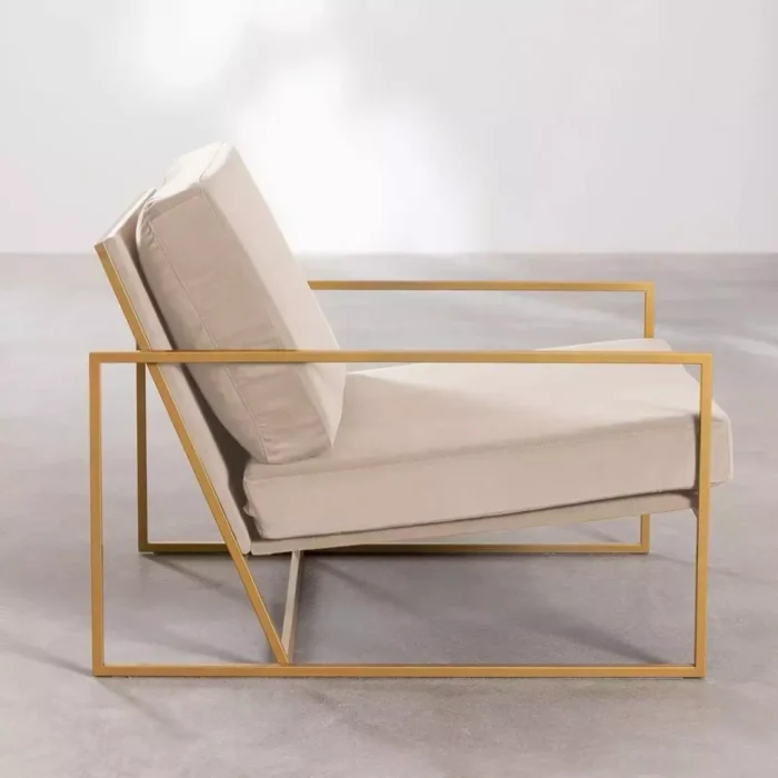 Armchair Minimalis Frame Besi Gold