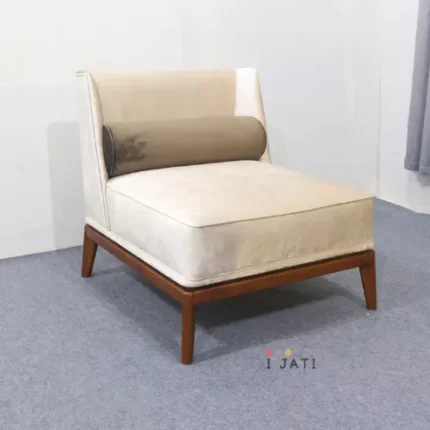 Sofa Tamu Minimalis 1 Seater Kayu Jati