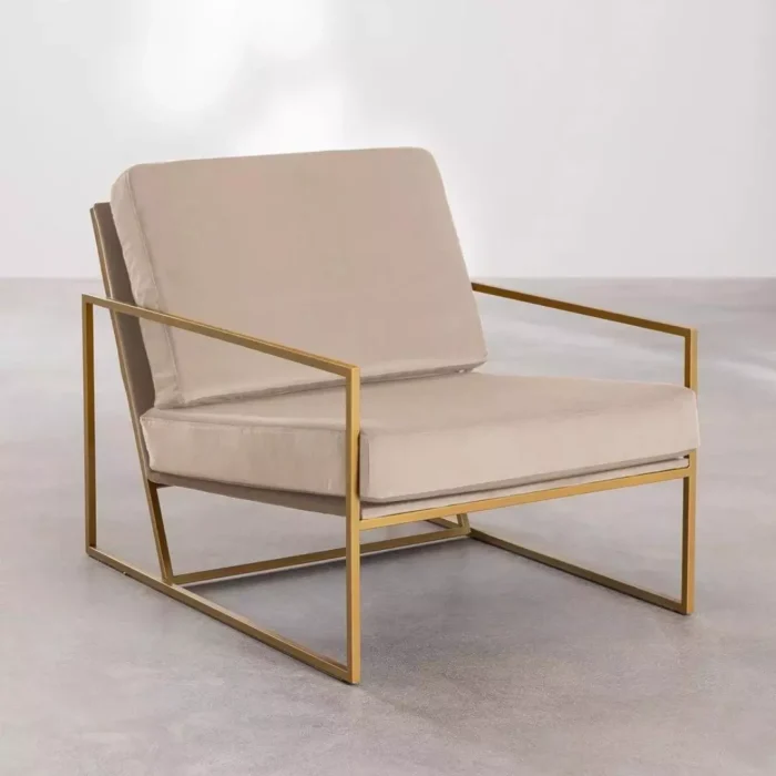 Armchair Minimalis Frame Besi Gold