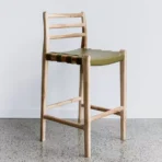 Kursi Bar Kayu Jati Minimalis Kulit Sapi