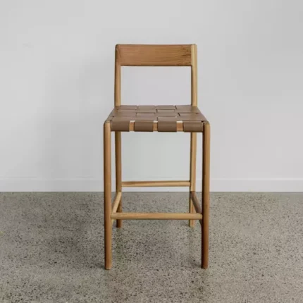 Kursi Bar Jati Minimalis Kulit Sapi