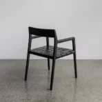 Kursi Makan Jati Untuk Cafe Dan Resto Model Mid Century Kulit Sapi