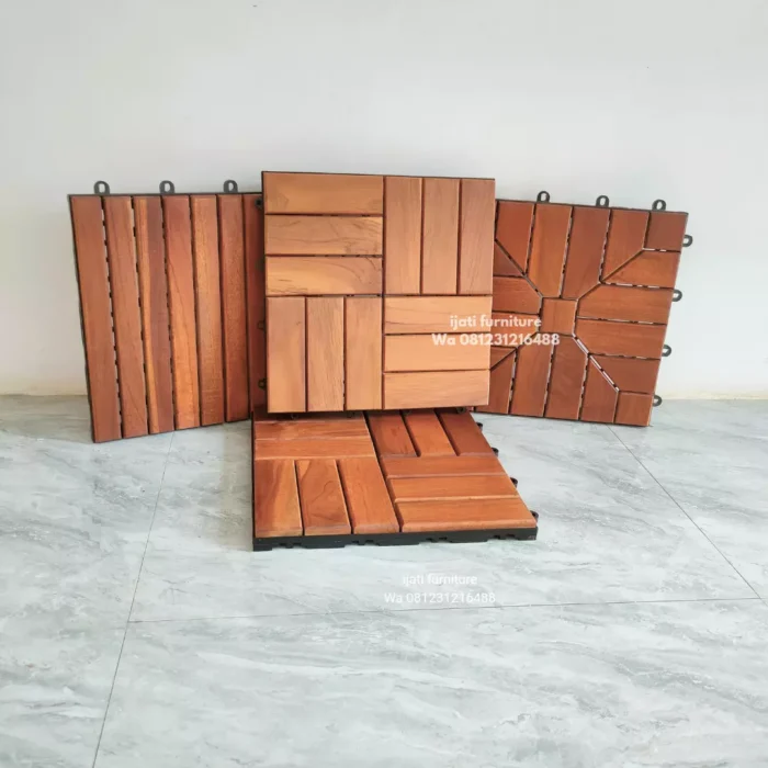 parquet decking lantai kayu jati 30 x 30 cm