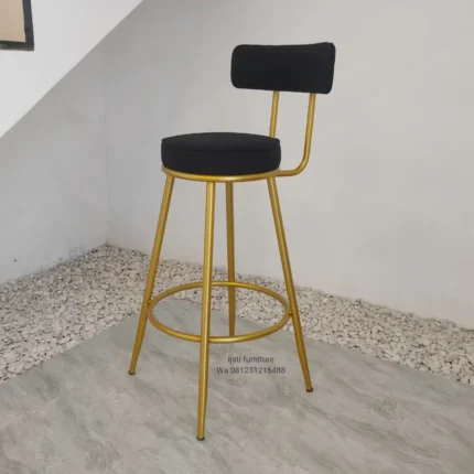 kursi bar minimalis gold frame besi