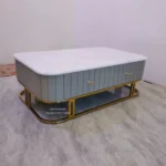 meja coffee table minimalis gold duco top marmer
