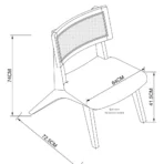Kursi Aksen Kayu Jati Kombinasi Rotan