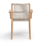 Kursi Teras Kayu Jati Minimalis dengan Sandaran Tali Anyam