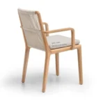 Kursi Teras Kayu Jati Minimalis dengan Sandaran Tali Anyam