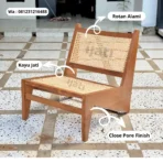 Kursi Santai Kayu Jati Anyaman Rotan