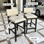 Kursi Bar Jati Minimalis Hotam Kain Oscar
