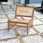 Kursi Santai Kayu Jati Anyaman Rotan