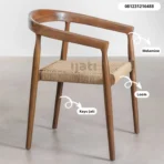 Kursi Makan Kayu Jati Minimalis Anyaman Loom - Kursi Cafe Japandi