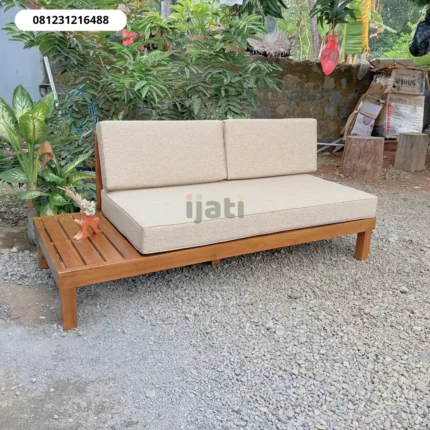 Sofa Daybed Outdoor Kayu Jati Minimalis