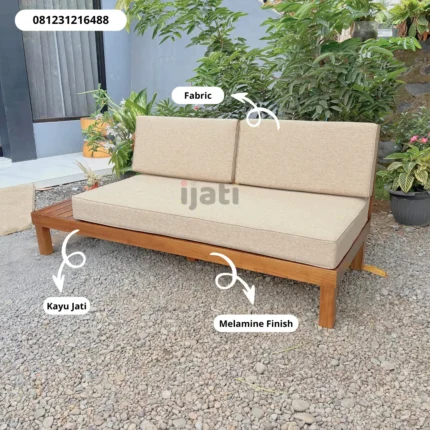 Sofa Daybed Outdoor Kayu Jati Minimalis