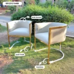 Jual Kursi Cafe Industrial Gold Stainless Steel - Bahan Kulit Sintetis