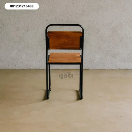 Kursi Cafe Industrial Kayu Jati Rangka Besi Kokoh