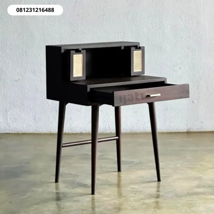 Meja Rias Estetik Kayu Jati Asli - Model Minimalis dengan Laci (1) Meja Rias Estetik Kayu Jati Asli - Model Minimalis dengan Laci (1)