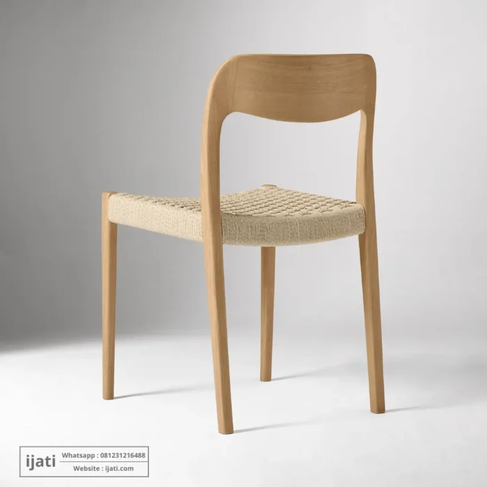 Kursi Makan Scandinavian Dudukan Anyam Tali Kertas