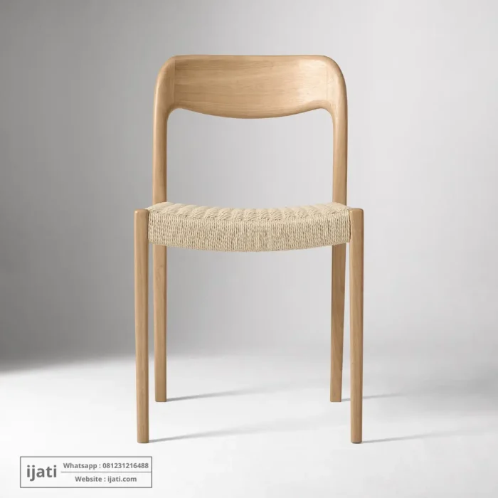 Kursi Makan Scandinavian Dudukan Anyam Tali Kertas