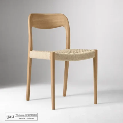 Kursi Makan Scandinavian Dudukan Anyam Tali Kertas