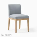 Kursi Makan Scandinavian Jok Kain Abu-abu Rangka Kayu Jati