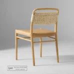 Kursi Cafe Unik Rangka Kayu Jati Kombinasi Anyaman dan Kulit