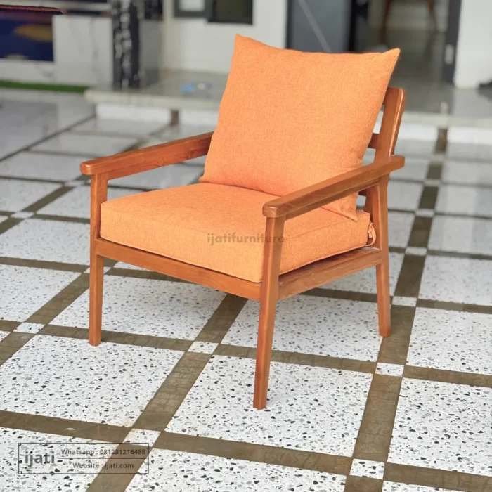 Kursi Armchair Kayu Jati Mid-Century Modern