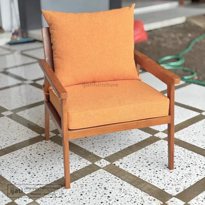 Kursi Armchair Kayu Jati Mid-Century Modern
