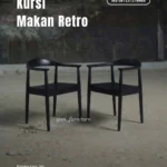 Kursi Makan Retro Kayu Jati Solid Finishing Hitam