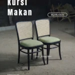 Suplier Kursi Restoran Rangka Jati Kuat - Desain Klasik Modern Sandaran Rotan (Black Series)