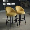 Kursi Bar Jati Modern Jok Suede Premium - Bar Stool Mewah untuk Cafe & Resto