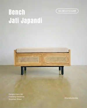 bangku kayu jati Minimalis Japandi