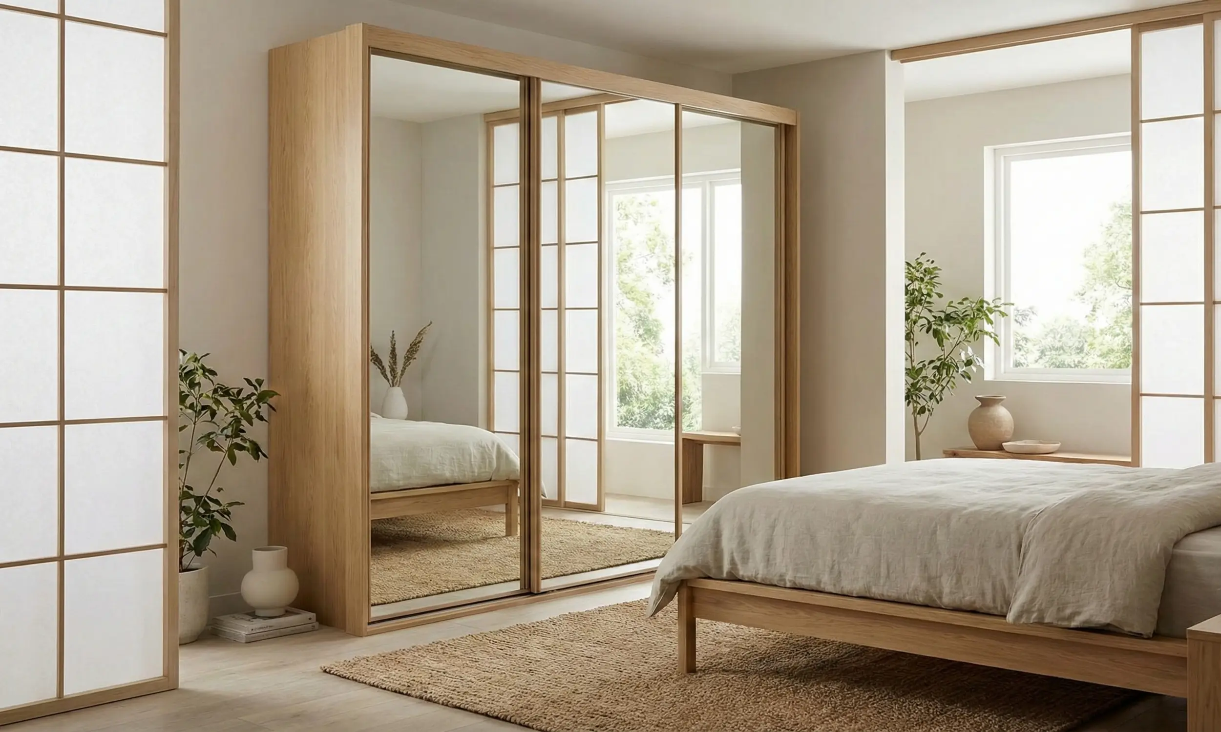 Desain Pintu Cermin Full (Mirror Sliding Door)